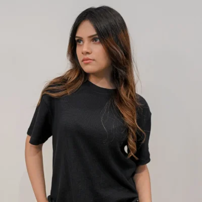 Black - Waffle Core Tee